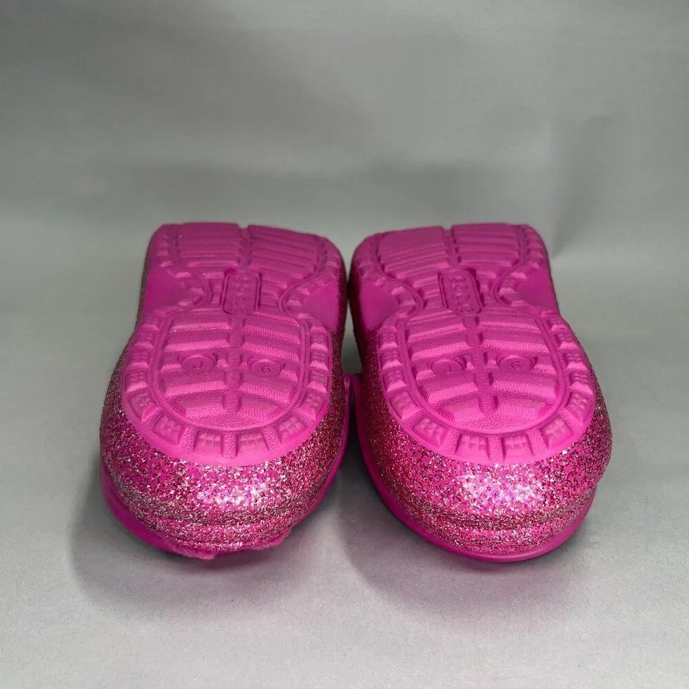 Crocs Pink Glitter Shoes Girl's Size 6 Insulated Lined‎ Slip On Clog Sandals
